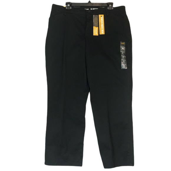 🌹*NWT*LEE Women's Relaxed Fit All Day Straight Leg Black Pants - Picture 2 of 10